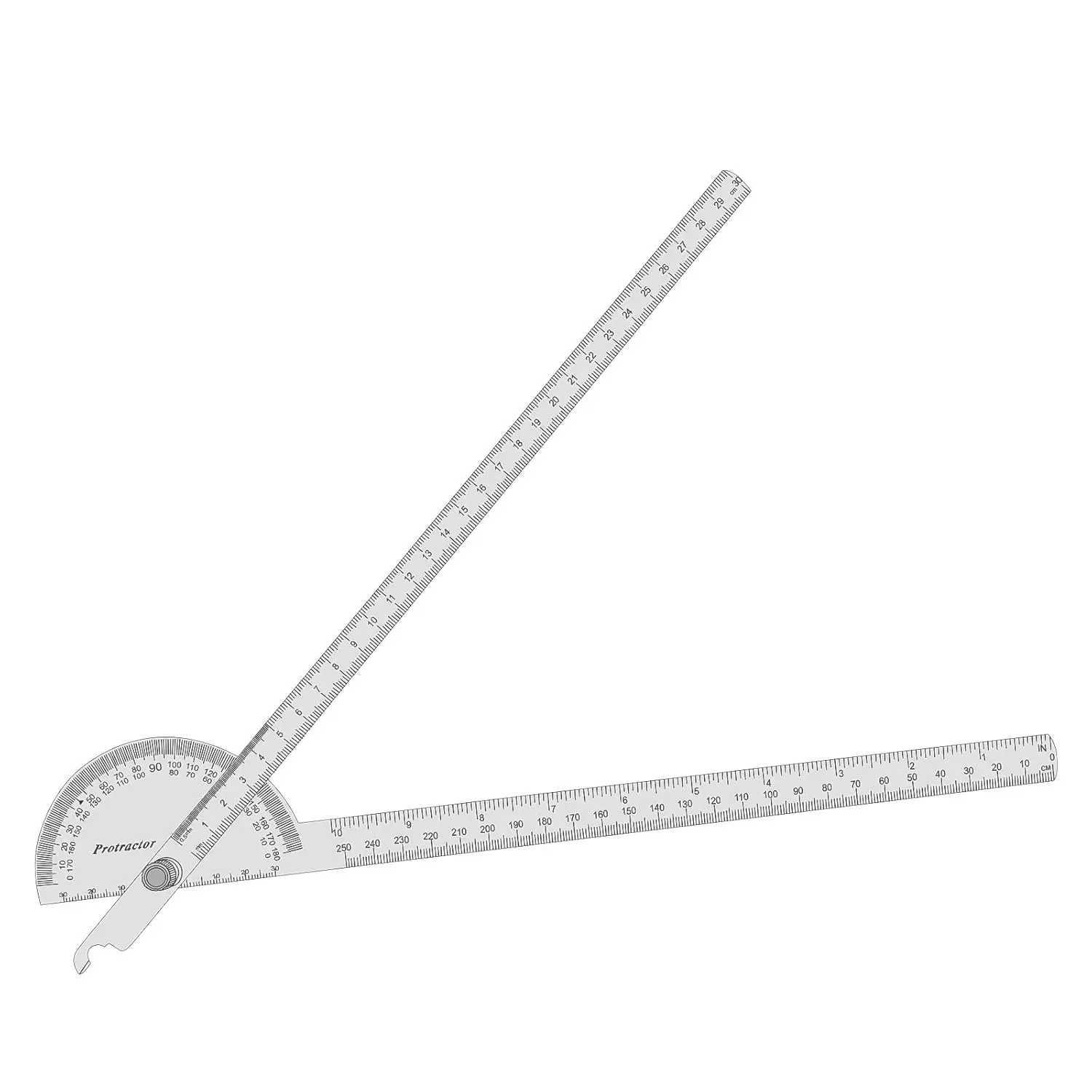 Stainless Steel Angle Protractor -180? Two Arm Ruler Adjustable Finder Angle Protractor Ruler Woodworking Machinist Measure Tools with Dual Metric-Imperial Units (30 cm/ 11.8 Inch)