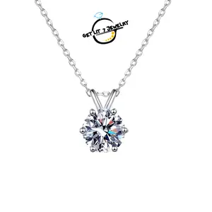 Solitaire 1 - 3CT Moissanite Pendant Necklace | Classic 6 - Prong Setting | Elevate Your Style with Elegance | Gift for Her | Anniversary Gift | Birthday Gift | Valentine's Day Gift | Comes with a Gift Box |