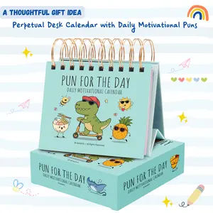 2026 Punny Motivational Flip Calendar – Perpetual Daily Desk Calendar with Cute Office Decor, Positive Affirmations & Inspirational Quotes