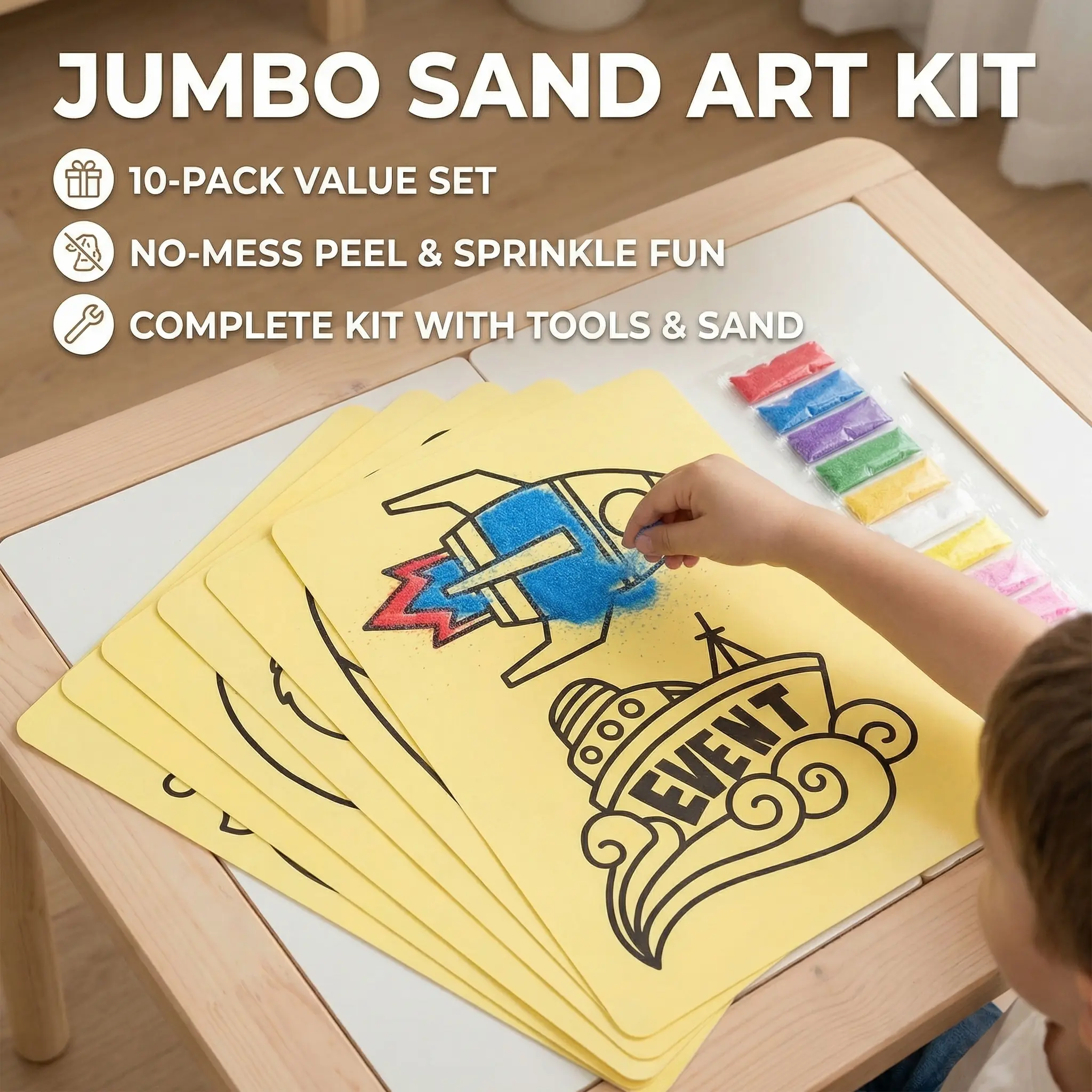 Sand Painting Art Kit, Non-Toxic DIY Craft Set, Creative Craft Kit, Suitable for Boys and Girls, Parent-Child Interactive Activity, Model Xinghao, Sand Art Kit For Children, Sand Painting Materials
