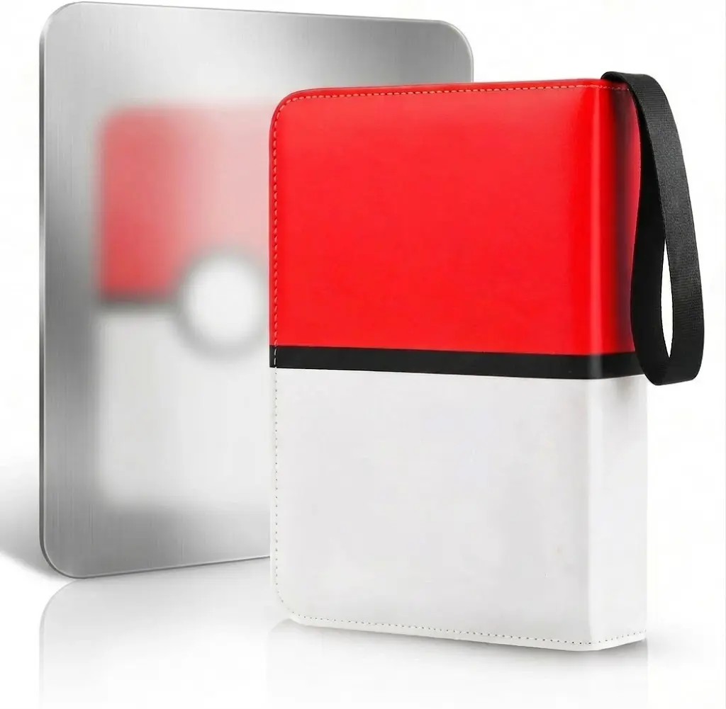 9 Pocket Card Binder, 900-Card Capacity, 50 Removable Sleeves, Large capacity, Waterproof PU cover, Detachable loose-leaf design, Zipper protection, clear PP pages