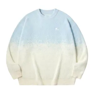 PSO 14 mm faux mink yarn, cute puppy gradient, crew neck, long sleeves, casual sweater MMY072