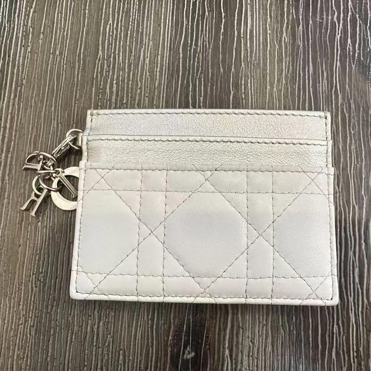 Pre-owned Dior Leather Small Leather Goods Cannage Lady Card Holder