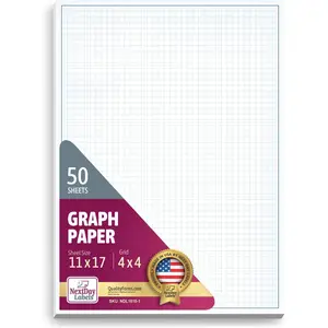 Graph Paper Pad for Blueprint Drawings, Drafting, Engineering Drawing, and Planning - Graph Paper 11x17 Blueprint Quadrille Grid Paper Pads with Blue Lines, High Brightness 50 Sheets (1-Pack)