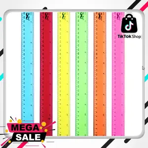 Mr. Pen- 12 Inch, 6 Pack, Assorted Colors, Kids Ruler for School with Centimeters and Inches, Plastic Standard Ruler, Clear