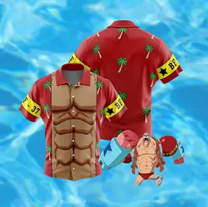Franky BF-37 Muscle Cosplay Hawaiian Button-Up Shirt Anime Shirt, Summer Outfit 2026 #tiktokfashion #aloha #summer #hawaiian