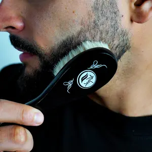 Rolda Soft Beard Brush with Wooden Handle for Unisex Use - High-Quality Soft Bristles for Comfortable Beard Care