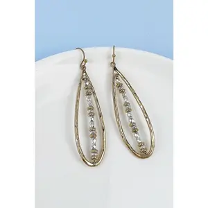 METAL BEADS WIRE WRAPPED EARRINGS