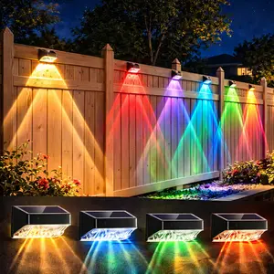 Gift Sale｜50% OFF Solar Fence Lights - Waterproof & Durable RGB 10 Modes Outdoor Lighting for Fences Decks Patios and Yards IP65 Rated Easy Install No Wiring Needed