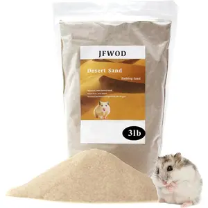 3lb Dust Free Hamster Bath Sand, Desert Potty Litter Sand for Hamster Chinchillas Gerbil Syrian Mice Other Small Animals, Beige