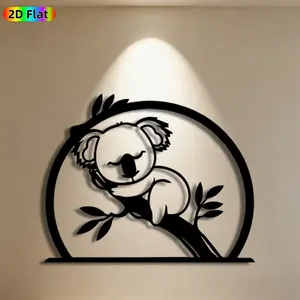 1pc Koala Metal Wall Art, Adorable Koala Statue Mural, Ideal Gift for New Year, Easter, Animal Decor Enthusiasts, Weather-Resistant Metal Wall Decor Wall Sculptures, Perfect for Living Room Wall & Garden Fence, Charming Nature-Inspired Decor