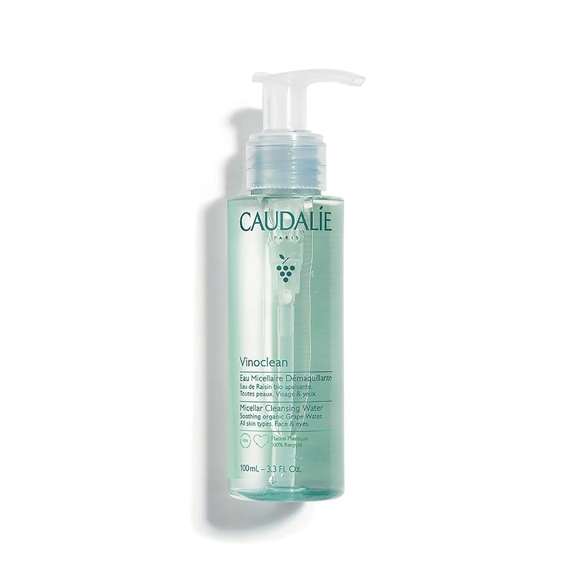 Caudalie Vinoclean Micellar Cleansing Water - Gentle Makeup Remover with Chamomile - Vegan, Hypoallergenic, 100ml
