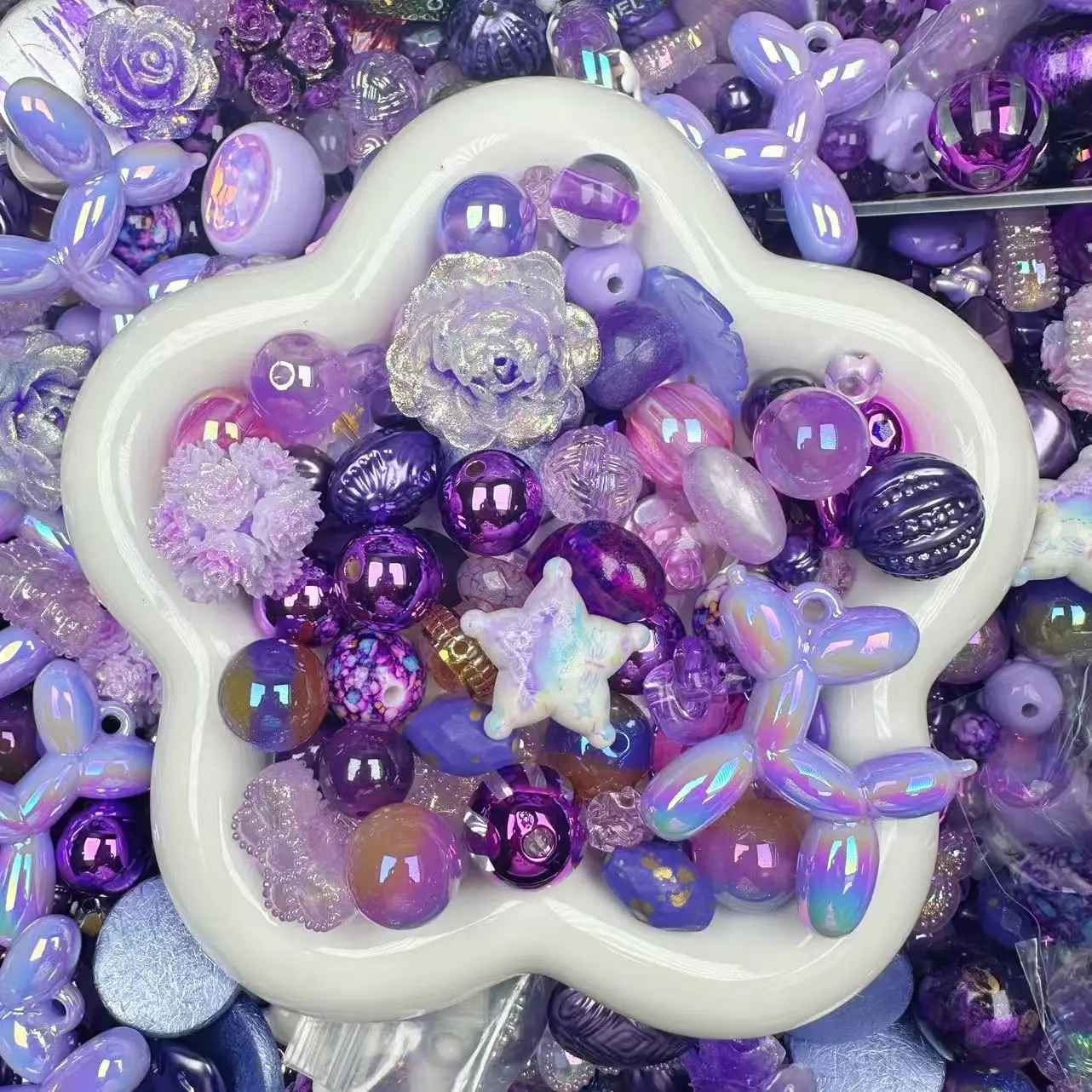 【For Keychian】-Amethyst Rose Beads