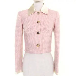 Pre-owned miu miu Others Small Leather Goods MiuMiu Cropped sequined tweed Virgin wool Jacket