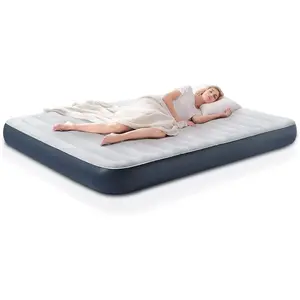 Camping Air Mattress, Queen Inflatable Mattress Air Bed with High Speed External Electric Pump, 80''x60''x8'' Inflatable Blow Up Bed for Camping Travelling Guest,with Storage Bag