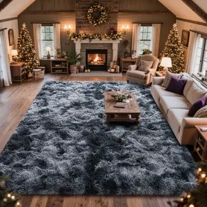 PLUMLIK Area Rugs For Living Room Bedroom, Upgrade Non Slip Fluffy Soft Shag Carpet, Kid And Pet Friendly, Rugs With 4 Stickers, Indoor Floor Shaggy Plush Rug silky, Esthetic Decor, Gift For Valentine's Day, Easter, New Year, Dry Clean Only