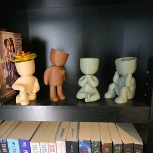 Planters with 4 Different Style Poses - Meditation, Reading, Standing, Sitting for Home Decor