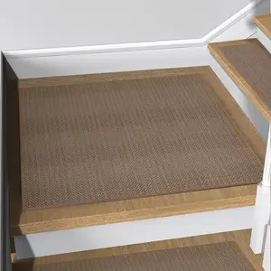 Stair Treads Matching-Mat for Wooden Steps, Non Slip Stair Landing Mat with Self-Adhesive Stair Treads for  Elders and Pets(1Pcs, Brown, 31" * 31")