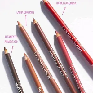 Beauty Creations Wooden LIP Liners, Very Creamy Formula, Glides Smoothly, Pigmented, Long Wear Wooden Pencils Lipliner Lipstick Cosmetic Matte Lip Bullet