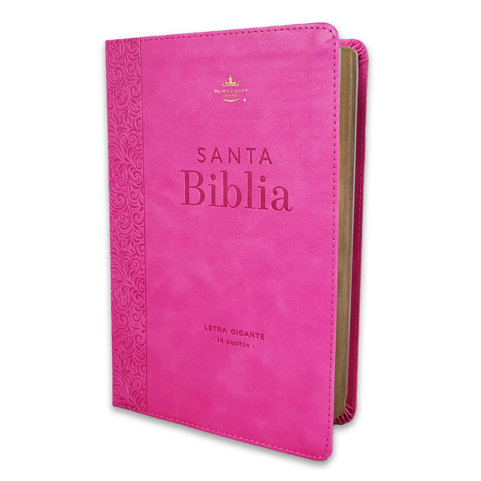 Biblia Letra Gigante Manual 14 puntos RV1960 imit piel rosa geometrico