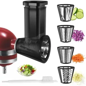 Slicer/Shredder Attachments for Kitchenaid Stand Mixers, Food Slicers Cheese Grater Attachment with 4 Blades, Kitchen Appliance Parts, Vegetable Slicer