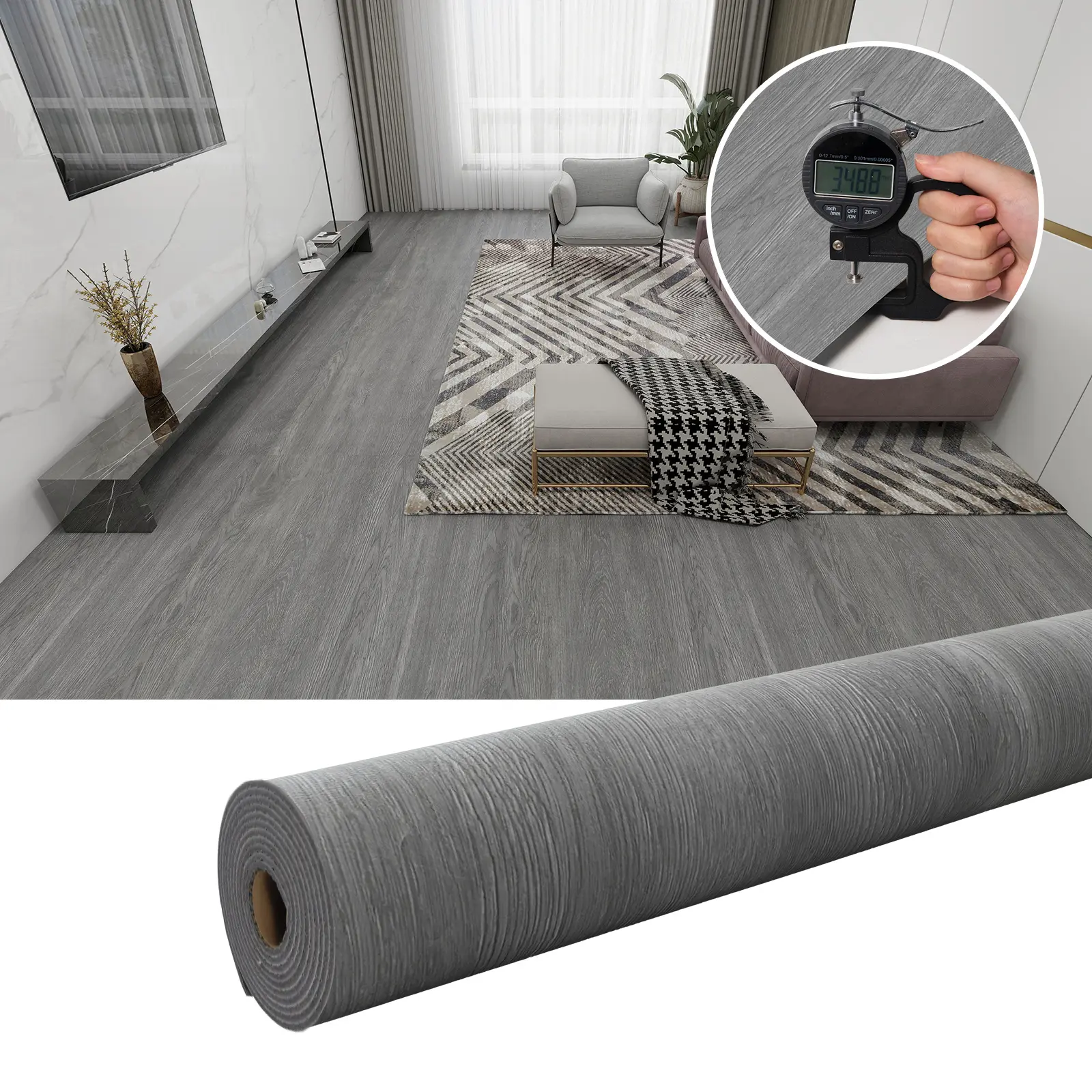 Thickened 3D Texture Vintage Simple Wood Grain Anti-Slip Self-Adhesive Floor Patch, Easy Remove & Replace, Waterproof, Wear-Resistant