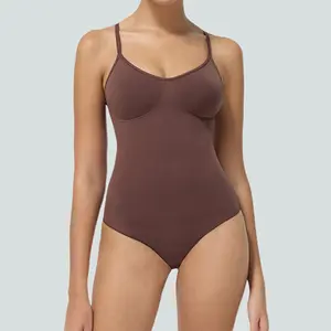 Women's Shapewear Bodysuit Tummy Control Body Shaper Sculpting Butt Lifter Body Shaper for Women Spaghetti Strap Womenswear Minimalist