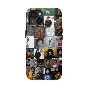 Michael Jackson Album Tough Phone Case with Iconic Glove Pose & Gold Signature - 2D Design for iPhone Models - Impact Resistant Polycarbonate & TPU Lining - Protective Phone Cover