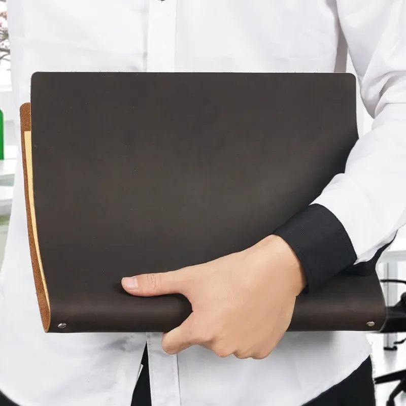 Premium Leather Notebook A4 Loose Leaf Book, Vintage Handmade Top Grain Cowhide 4-Hole Binding Ultra Thick Sketchbook Diary Gift
