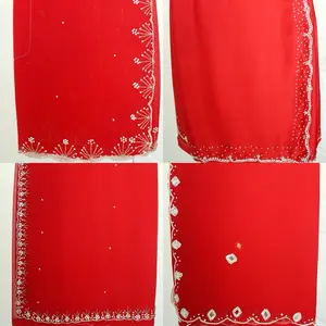 Red Sarees With Silver Embroidery Traditional Indian Clothing for Festive Occasions