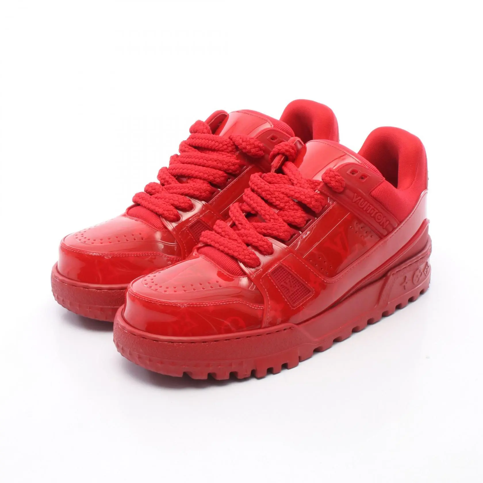 Pre-owned Louis Vuitton Canvas Small Leather Goods LV Trainer Maxi Sneakers