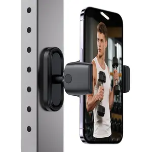 Magnetic Phone Holder for Gym - 360° Adjustable, Strong Portable Magnet Phone Mount for Workout Recording, Fitness Accessories Essentials, Compatible with Andriod Phone and iPhone 16/15/14/13/12, Perfect Gift for Men & Women