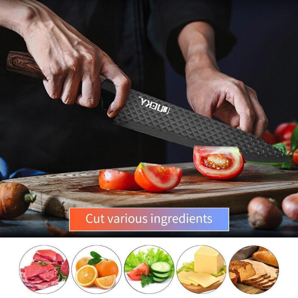 Kitchen Knife Set, 6 Pcs Anti-Rust Stainless Sharp Knife Set  for Kitchen Chef's Knife, Small Cleaver, Meat Cleaver, Scissors