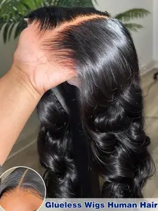 5x5 Lace Closure Wigs Glueless Wig Human Hair Body Wave Ready to Wear Bleached Knot 5x5 HD Transparent Pre Plucked Pre Cut Lace 180 Density
