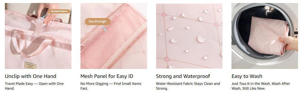 Hanging Travel Organizer with Compression Packing Cube, Multi-Layer Storage for Socks Underwear & Bras, Foldable Luggage Organizer for Suitcase and Carry-On Travel  storage bag portable cosmetic large capacity storage bag set toiletry lightweight