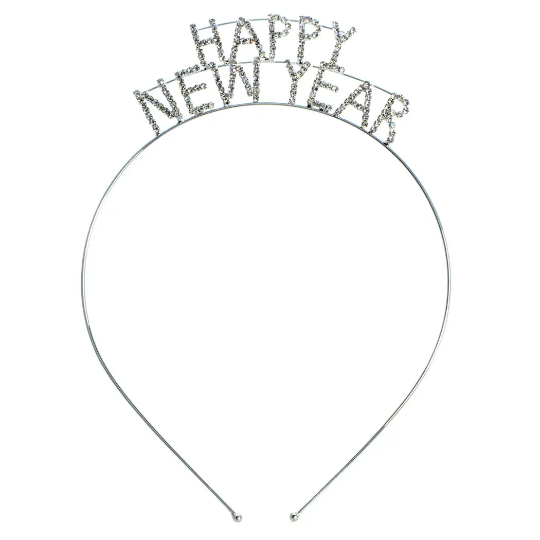 Elegant Lightweight Glass Crystal Headband with Sparkly Rhinestones, Ideal for Festive New Year Celebrations