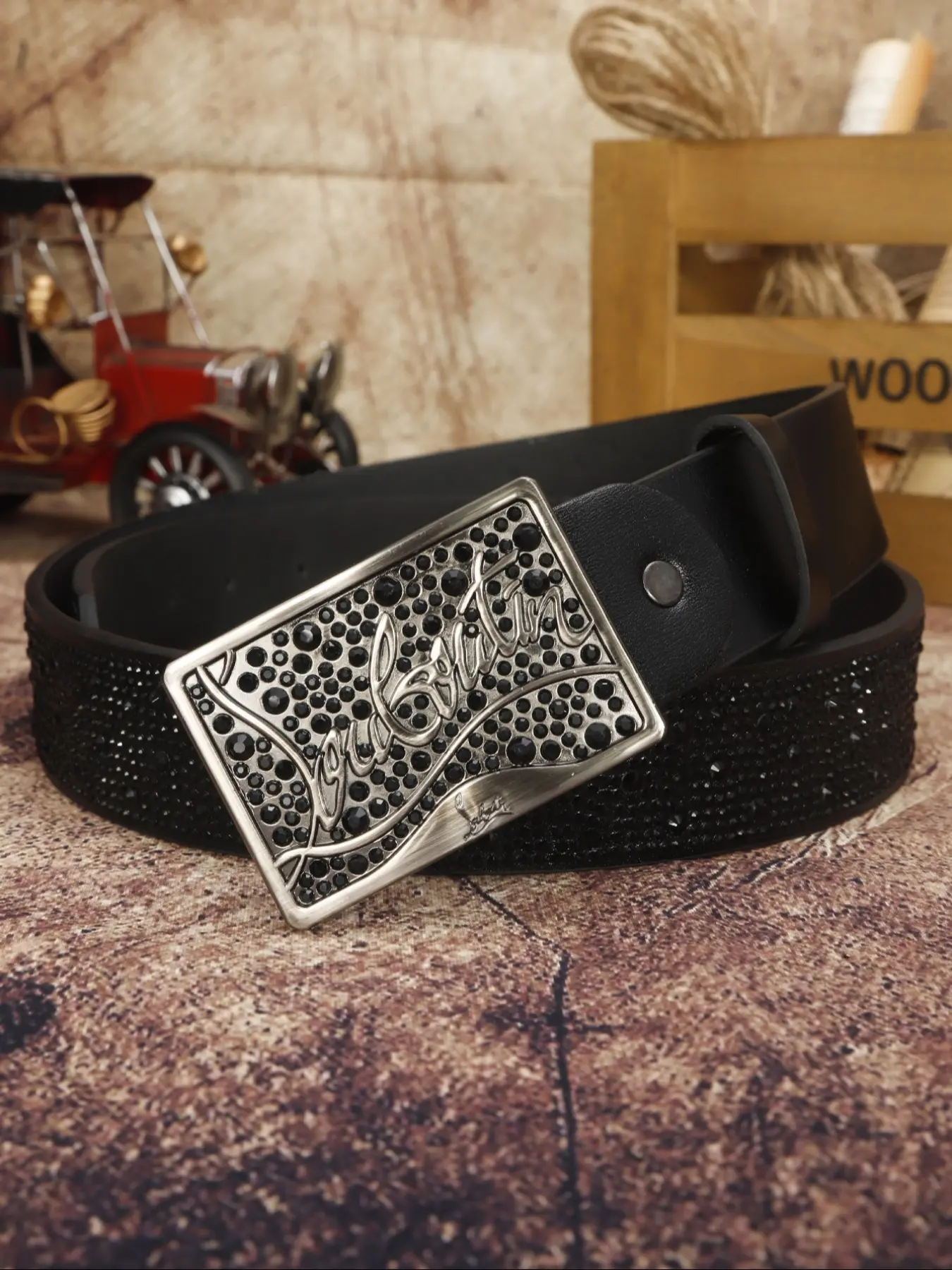 1pc Vintage Square Bling Alloy Buckle PU Belt, Western style belt, Stylish Belts, Trendy Exquisite Belt, Unisex Casual Denim Accessory, Perfect Gift for Men, Suitable for All Seasons, Belt With Buckle