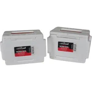 Worm Box - Live Bait container for Nightcrawler Red Worms - 2-Pack