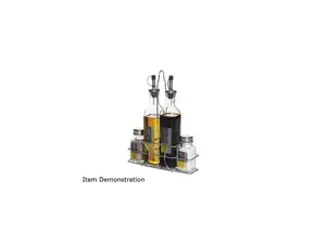 Gibson Overseas General Store 4 Piece Glass Condiment Set with Wire Caddy