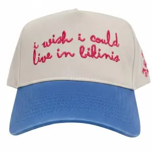 I Wish I Could Live in Bikinis - Periwinkle Vintage Trucker Hat