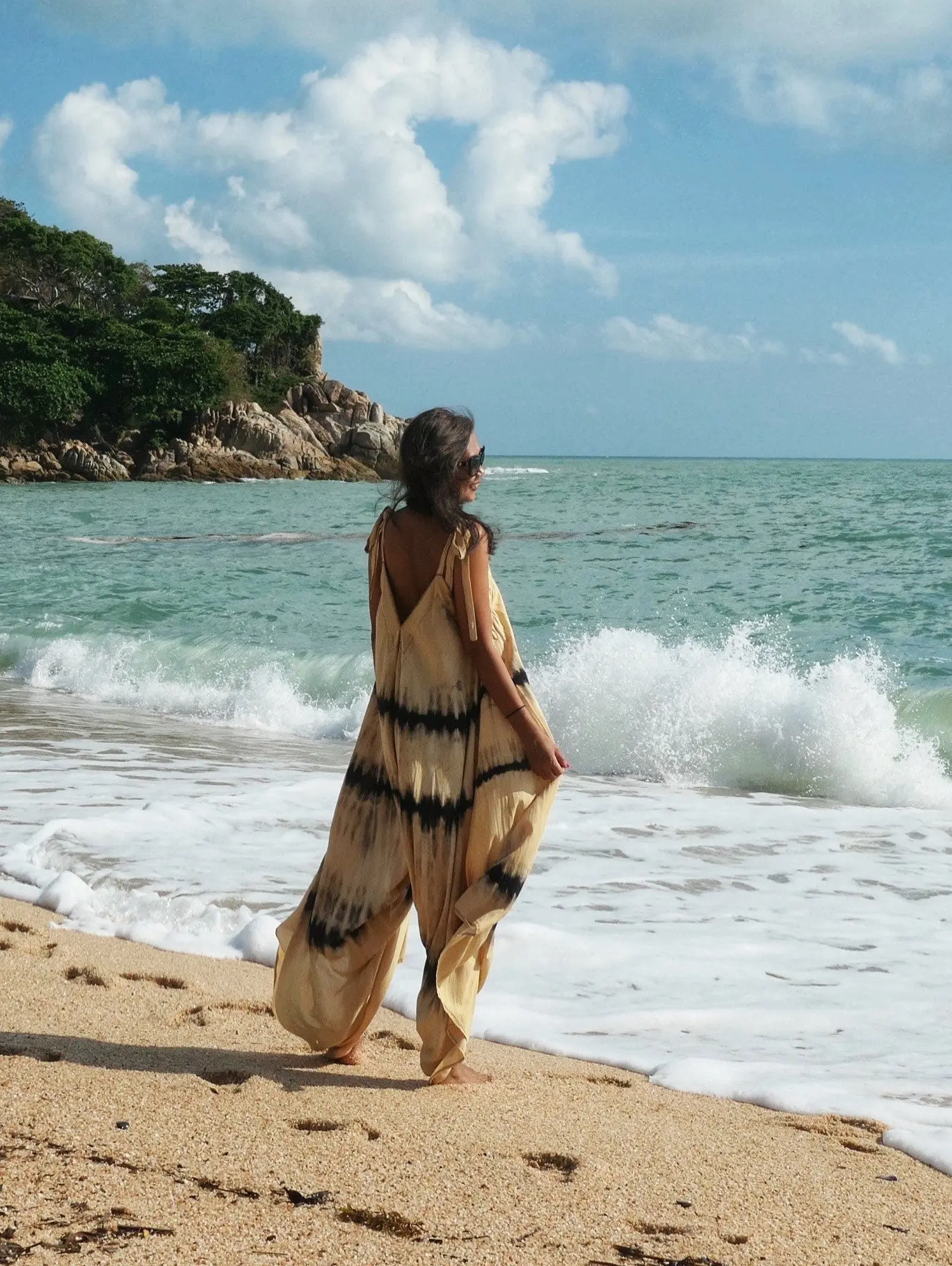 Thara Tie Dye Jumpsuit - Beige