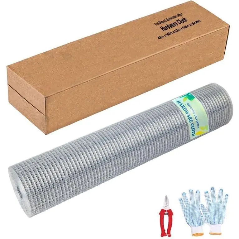 Hardware Cloth 1/2inch 48inch x 100ft AWG 19Gauge,Welded Wire Mesh,Hot Dipped Galvanized Chicken Wire Mesh Garden  Fencing,Chicken Coop Wire, Wire Mesh for Cage Wire