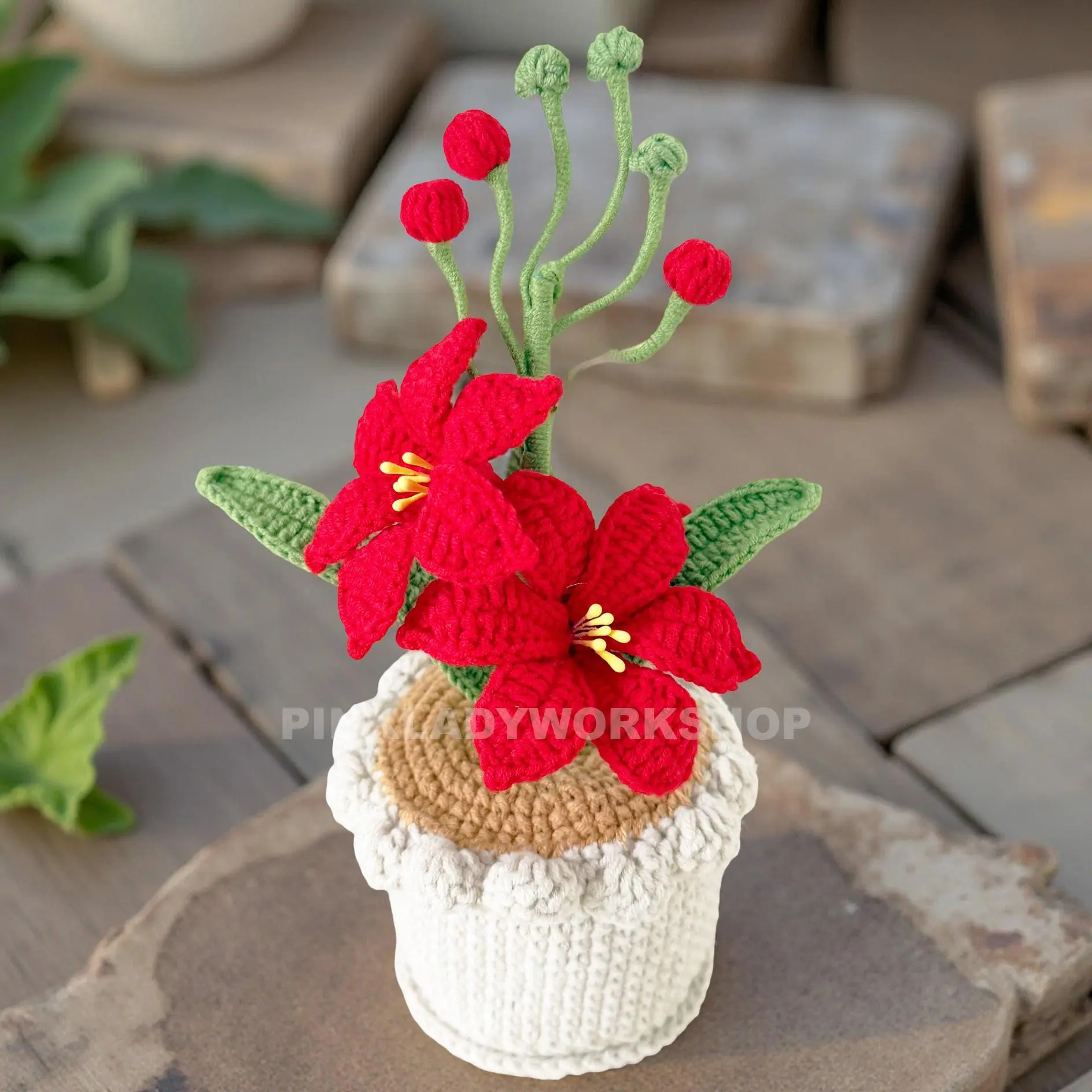 Crochet Coppertips Flower Pot: Handmade Amigurumi Lily