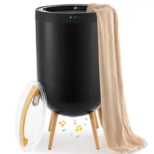 Luxury Bathroom Towel Warmer with 4 Modes - Bluetooth Speaker, LED Light, Home Spa Gift, Black