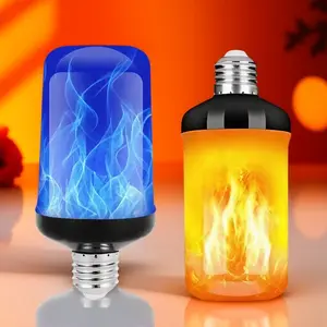 E27 Base LED Flame Effect Light with 2835 SMD Chips - High Brightness, Waterproof, Energy Saving - Indoor/Outdoor Decor for Home, Patio, Bar, Café - Halloween & Christmas Party Festival Lamp, Romantic Ambience, Wall/Ceiling Bulb Replacement