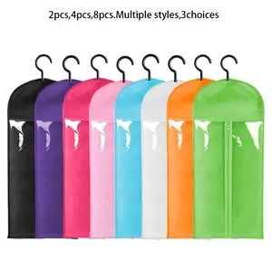 2/4/8Pcs Wig Storage Bag With Hook Wig Storage Hanger Zipper Transparent Dustproof Wig Storage Bag, Hair Extension Holder Wig Bag Wig Storage For Multiple Wigs Holder Hair Extension Hanger Wig Tool Wigs Accessories For Salon & Home Use