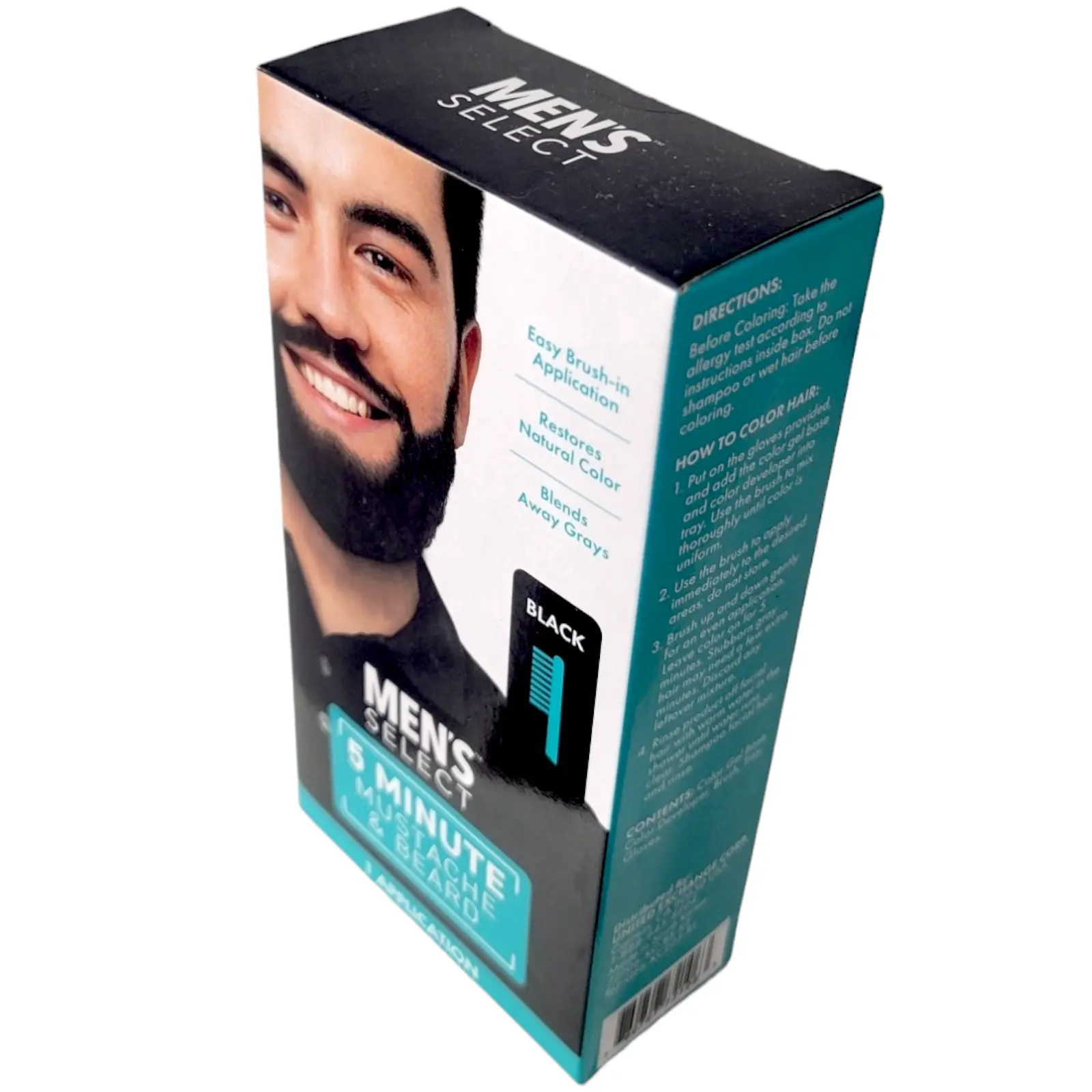 Men's Select Long-Lasting Black Beard & Mustache Dye; results in just 5 minutes. 2-pack.