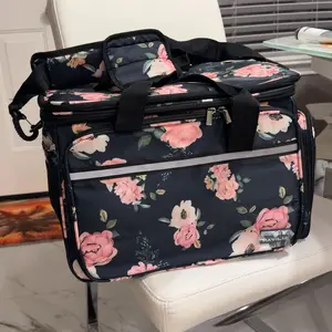 PAVILIA Knitting Bag Yarn Storage Tote, Large Crochet Organizer Bag, Yarn Storage Holder for Crocheting Knitter, Knitting Project Bag, Crochet Accessories Set, Gifts For Crochet Lovers