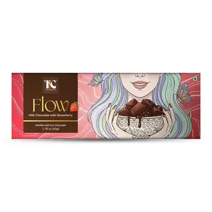 TAC Delights Flow Chocolate for Women (1 box of 5 serving bars ); 1.76 oz - Premium Milk Chocolate bar in Strawberry flavour bar - Support monthly cycles and ease mood swings