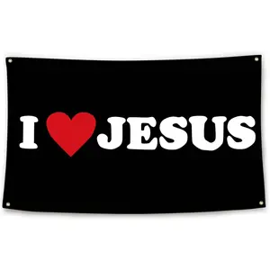 I Love Jesus meme Flag tapestry Funny Flag for Bedroom Man Cave Wall Decor Banner for College Dorm Room Decor